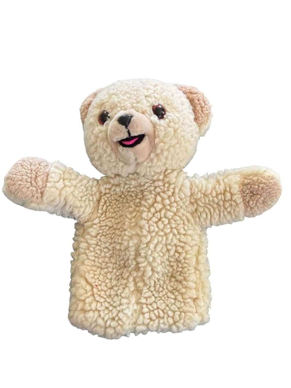 VTG 1996 Lever Brothers Fleece SNUGGLE Bear Puppet Ivory Plush Faux Sherling